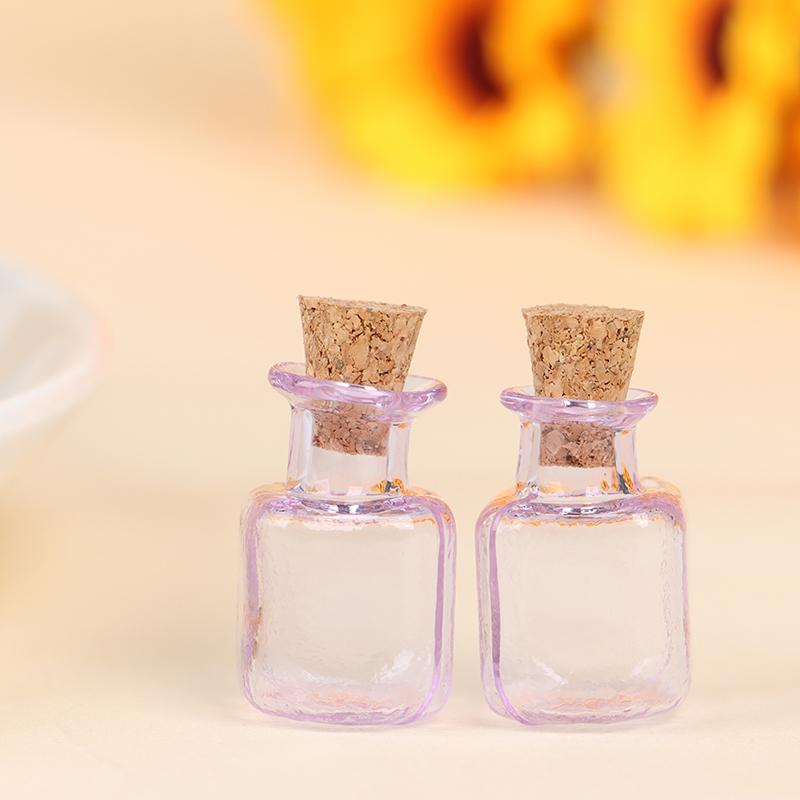 1/2/3/10PCS 1:12 Dollhouse Miniature Mini Glass Bottle Cork Cover Tiny Jar Vials Model Doll House Decoration Accessories