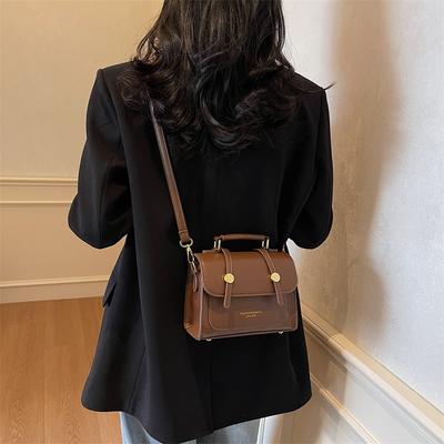 Sac Retro Style Occidental Petit Sac Femme Saisonnière Nouveau Populaire Couleur Unie Bandoulière Mode Portable Carré