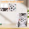Kraft Paper Gift Bag Soccer Theme Party Favor Bag Sports Ball Design Gift Packaging Bag with Twisted Handles for Football Event