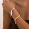 SHIXIN 2Pcs/Set Punk Irregular Wave Open Bangles for Women Luxury Geometry Round Large Gold Color Cuff Bracelet Hand Jewelry New