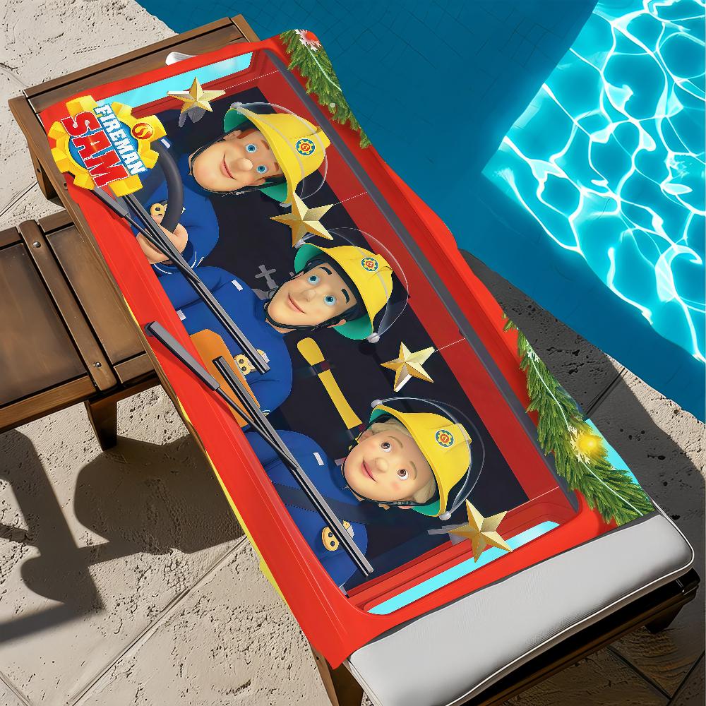 soft Beach Towels cool Trip swim art funny Pool bathing Towel Gym Spa f-F-Firemans home kid Decor Gift cartoon Holiday s-Sams