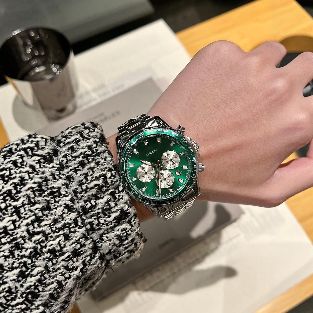 Swiss Multifunctional Men's Mechanical Watch Steel Belt Luminous Quartz Watch