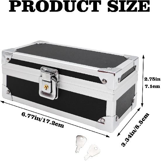 Lockable Cash Box, Aluminium Alloy Money Box for Cash, Money Holder, Cash Organizer, Single Row Currency Tray, Money Storage Box