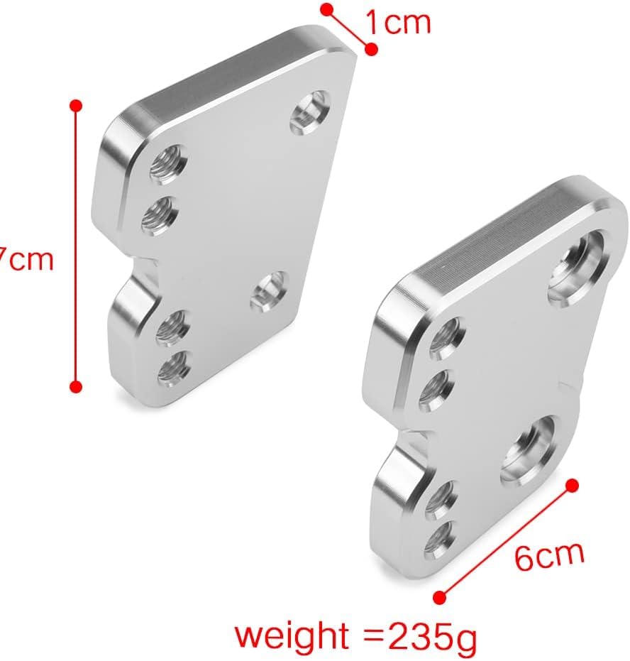 CNC Aluminum Step-Up Bracket for Motorcycles, Compatible with Gixxer 250 and Gixxer SF250, 40-42mm Backward/13-25mm Upward (Silver)