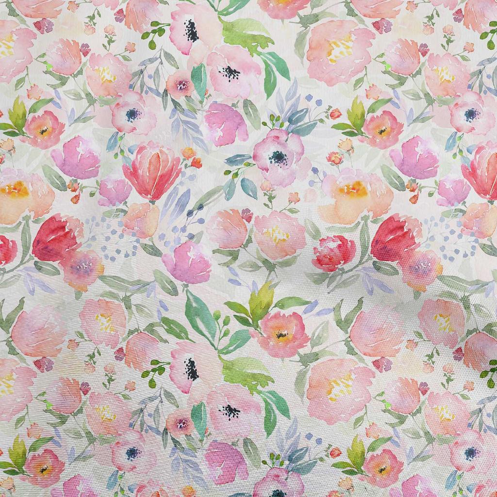 oneOone Cotton Flex Fuchsia Pink Stoff mit Blumenmuster, zum Nähen, Basteln, Projekte, Stoffdrucke, Meterware, 40 Zoll