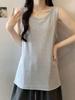 2026 Women's Plus Size Racerback Tank: Solid Color Sleeveless Camisole for Summer
