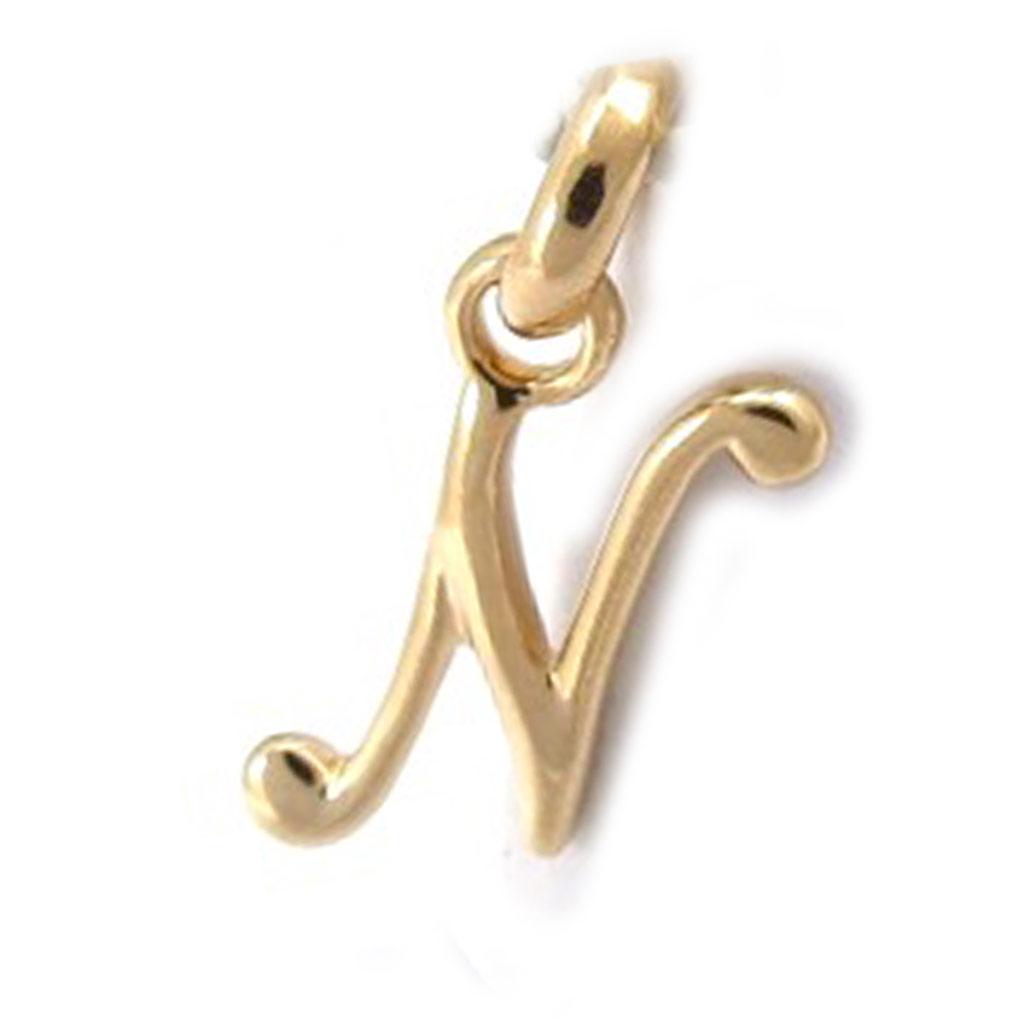 Les Trésors De Lily [K3665] - Pandantiv cu „litera N” placat cu aur