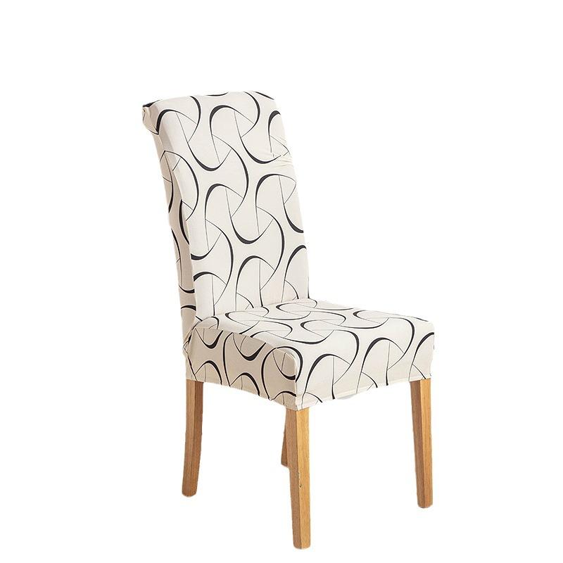 New Color High Gram Heavy Printing Elastic Backrest Integrated Chair Cover Household Hotel Anti-Fouling Dining Table Chair Cover