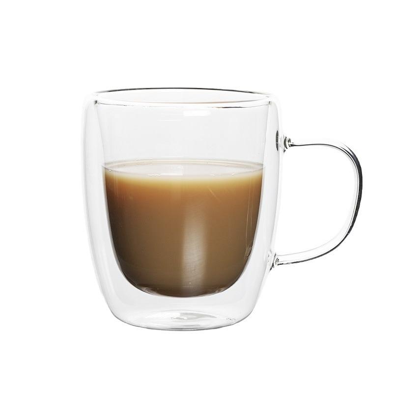 Πρωινό Κούπα με Χειρολαβή από Διπλό Τοίχωμα Βοριοπυριτικού Γυαλιού