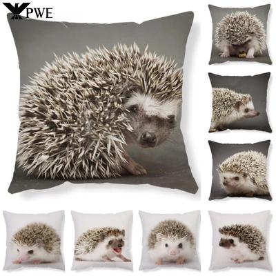 Home Living Room Cushion Covers Lovely Little Hedgehog Design Adornment Sofa Holds Pillowcase 45*45cm