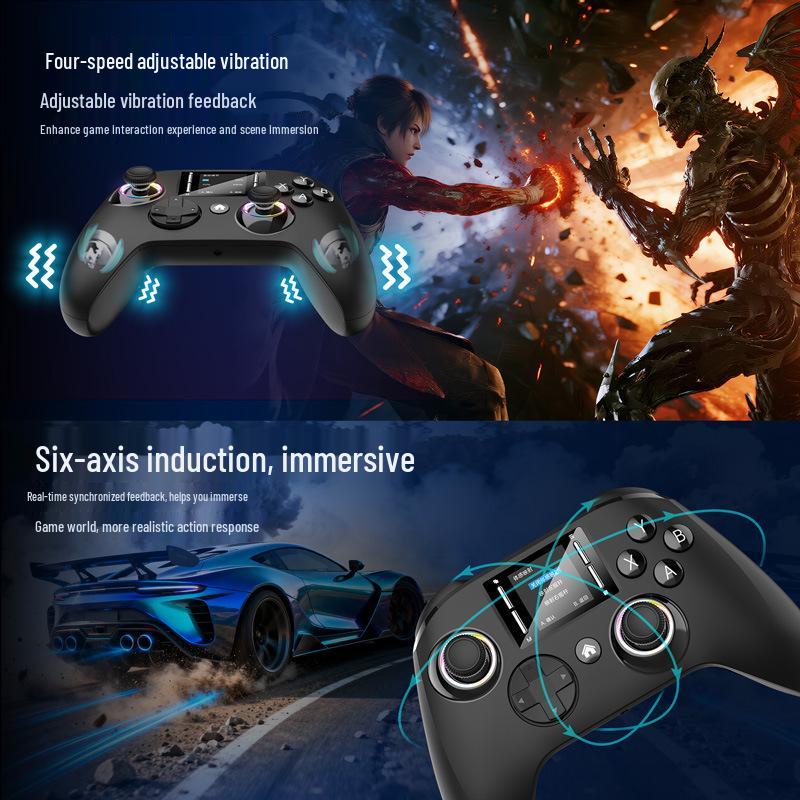 All-Round Esports Game Controller with RGB Lights, Type-C Interface, Screen Display, Full Functionality, and Smart Interaction.