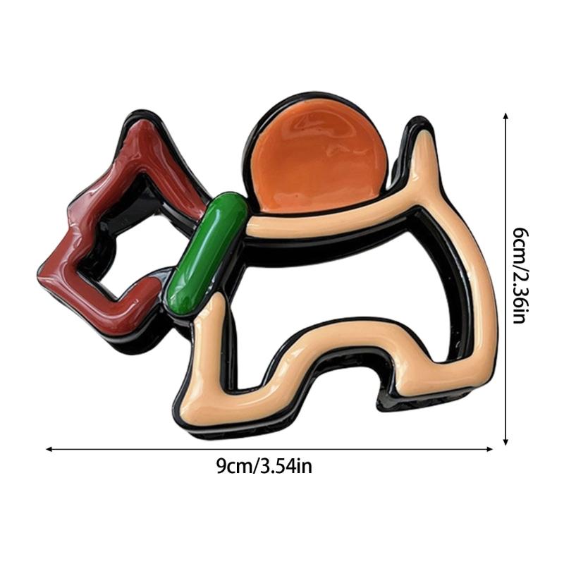 Cute Cartoon Dog Hair Claw Clip For Women Girls Ponytail Holder Accessories Colorful Animal Design Hair Clip Gift