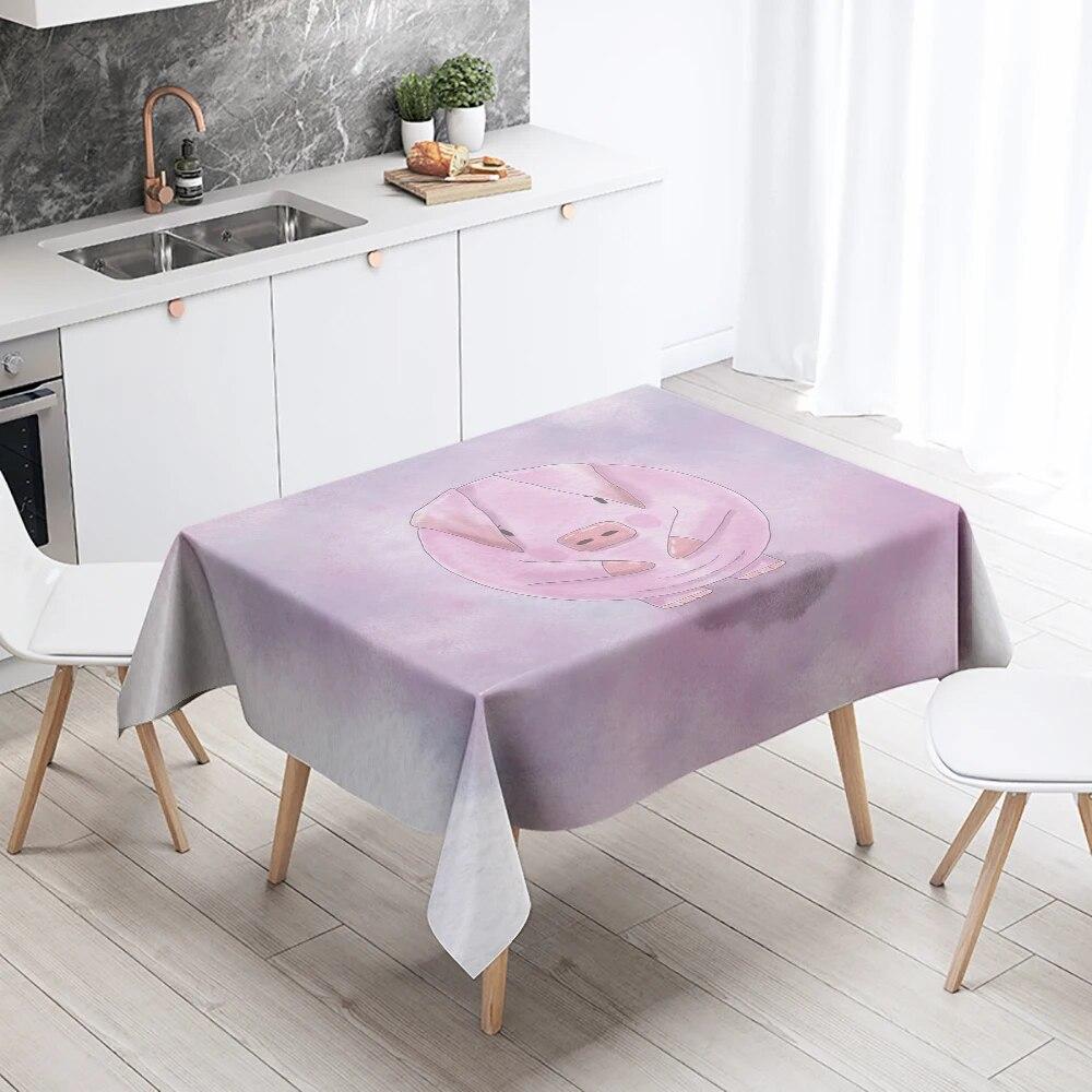 

Скатерть с изображением мультяшной свиньи, вечерние, ресторан, банкетное украшение, водостойкий домашний стол с защитой от пятен 40x70cm