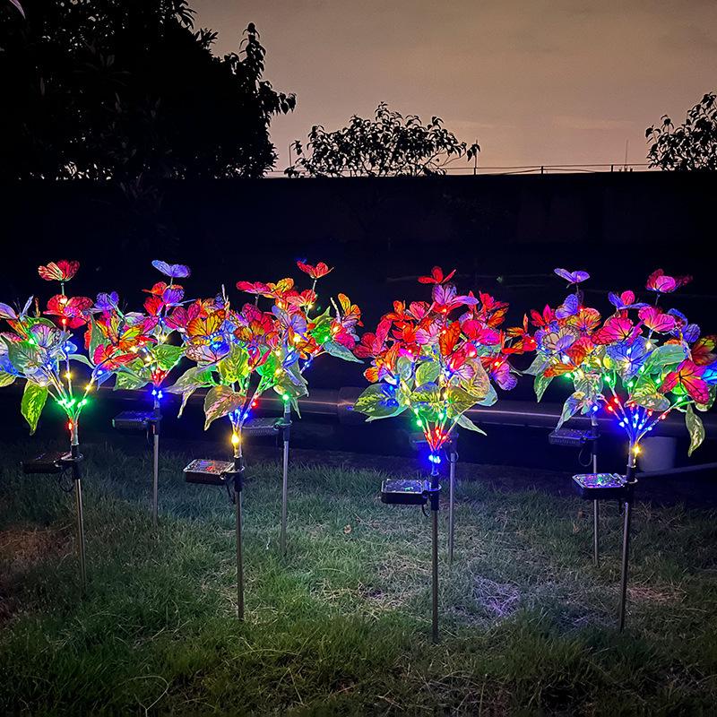 Waterproof LED Solar Butterfly Stake Lights for Outdoor Lawn and Courtyard