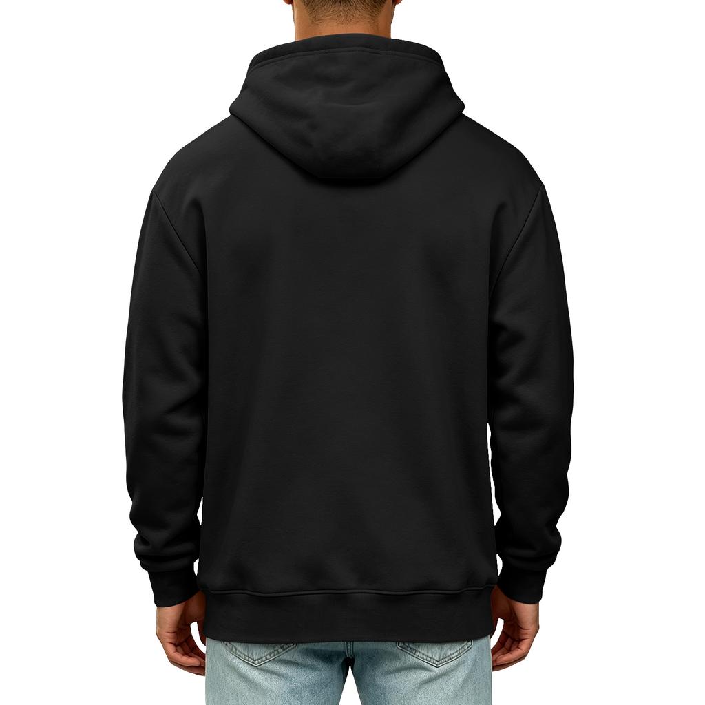 Casual Heren Hoodie met Opstaande Kraag en Zakken - Atletische Pullover voor Dagelijks Gebruik