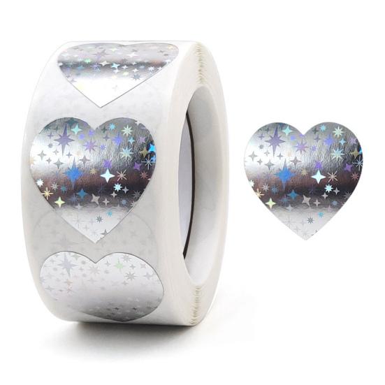 500 Pcs Self-Adhesive Label Stickers Waterproof Removable Heart/Star/Round/Pet Paw Shaped Stickers Roll for Laptops Water Bottles Scrapbooking Crafts