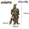 Solid Pure Copper Guan Gong Knife Sword Car Keychain Pendants Luggage Bag Hanging Jewelry Accessories Brass Key Chain Ring Gifts