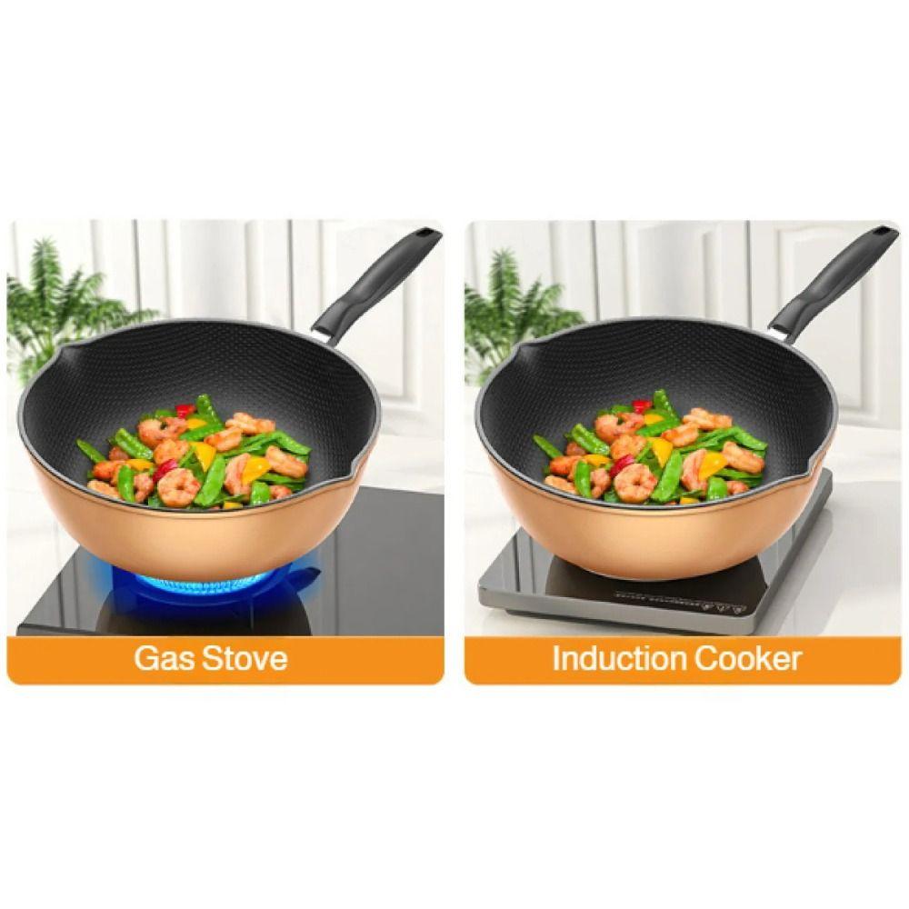 Non-Stick Surface Nonstick Wok Scratch-Resistant Coating Multi-Functional Fry Pan  All Stoves