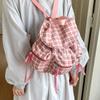 Plaids Backpacks Japanese Styles Casual Daypacks Student School Backpacks Retro Backpacks Travel Bag for Daily