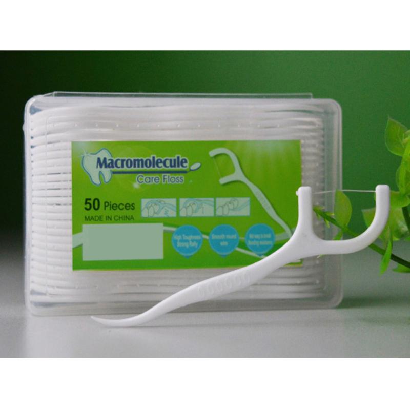 50 buc ață dentară periuță interdentară dinți periuță de dinți din plastic cu sârmă înalt polimer de unică folosință