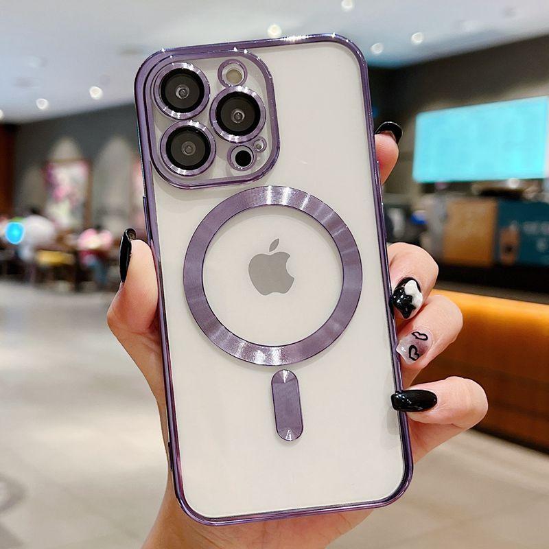 Luxury Wireless Charging Transparent Magsafe Case For iPhone 15 14 13 12 11 Pro Max X XR XS Plus Soft Cover