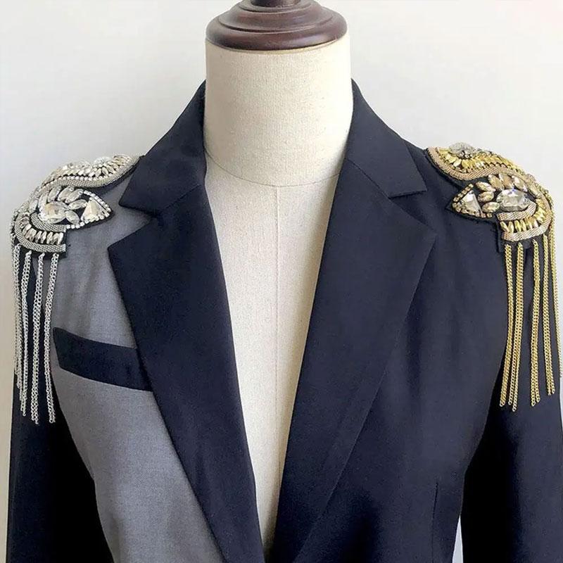 1Pc Comfortable Performance Diamond Chain Stage Tassel Shoulder Dress Lightweight Visual Effects Polyester Decoration