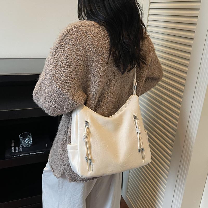 PU Zipper Fashi Tote Bags High Quality Large Capacity Versatile 2026 New Bags for Women Autumn Commuting Shoulder Bags