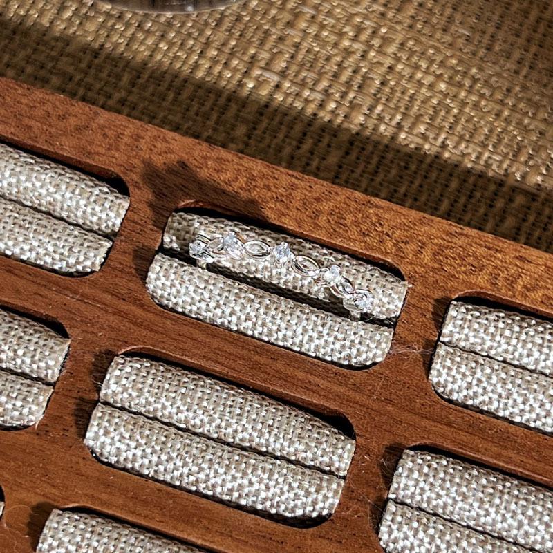 

2026 French Cold Sweet Wind Silver Thin Ring Flash Diamond Bow Open Ring Women s Simple Light Luxury Niche Ring Resizable