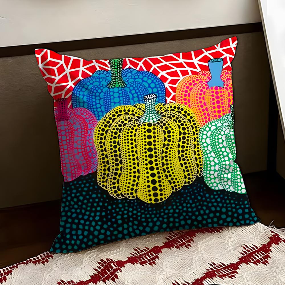 YYayoi KKusama Abstract Art Cushion Cover Reversible Soft Durable Pillow Cover Home Car MultiScene Use for Daily Comfort
