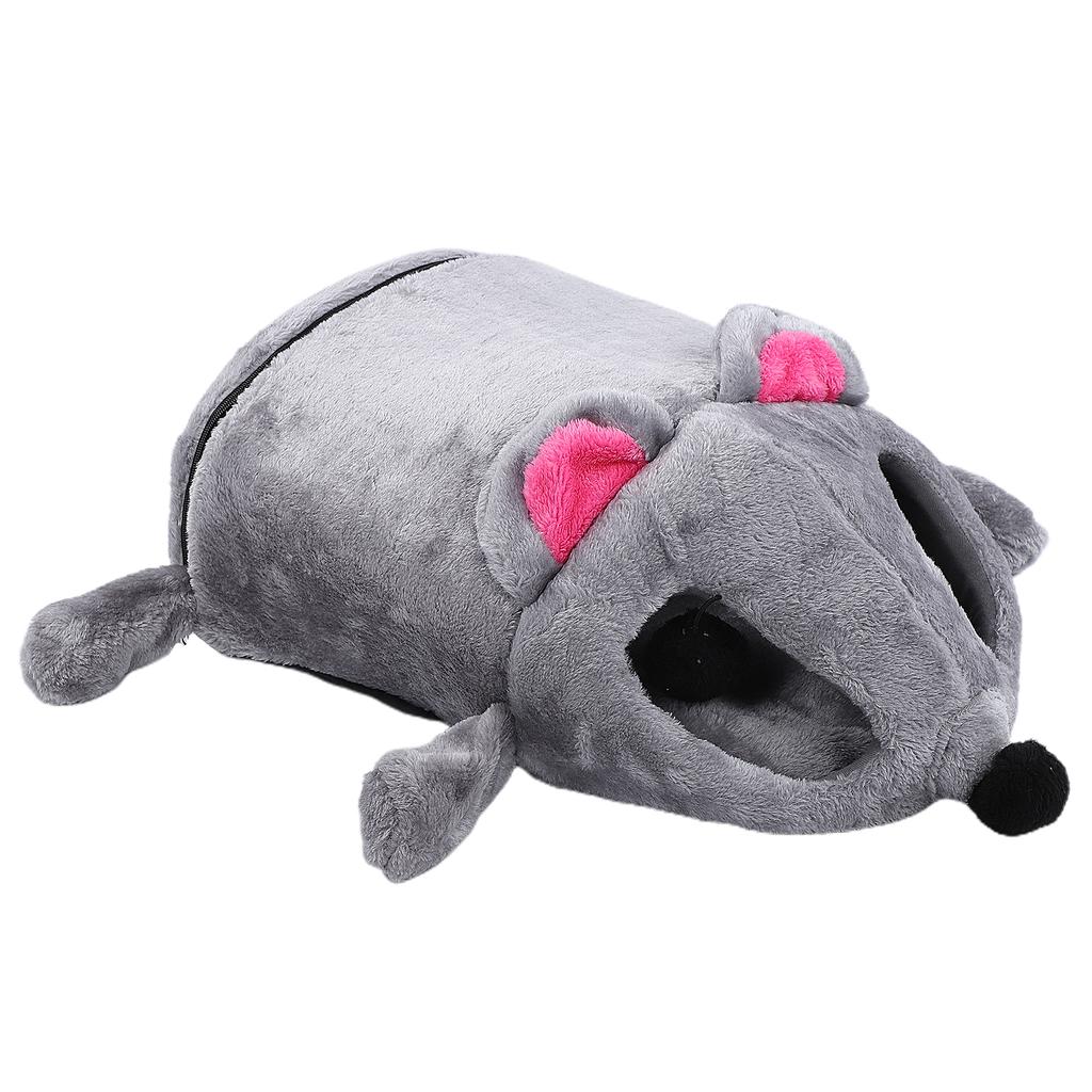 Pet Sleeping Bed Mouse Shape Cave Keep Warm Soft Comfortable Nest House for CatsGray