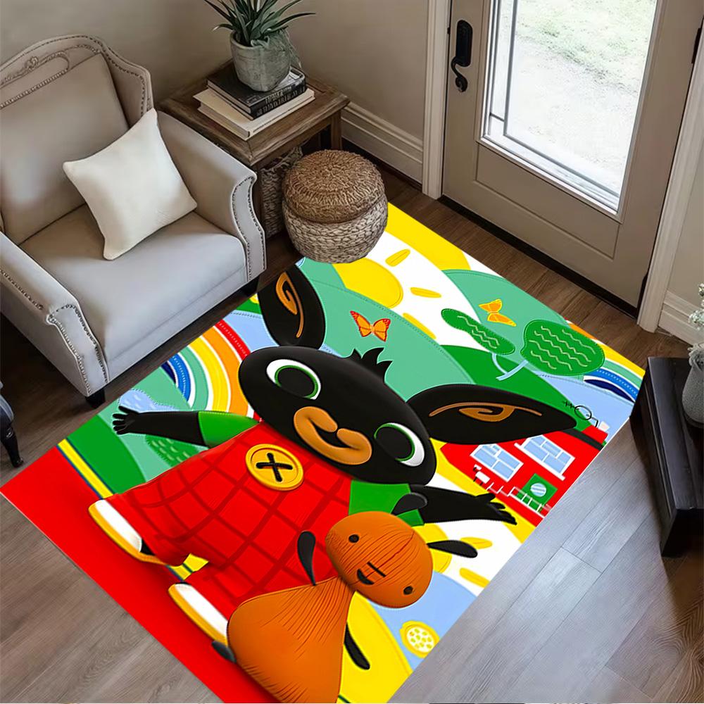 Bing's Colorful Adventure Floor Rug Office Rug Perfect for Game Room Study room Dining Room Outdoor Anti-slip Rug Anime Office Decor