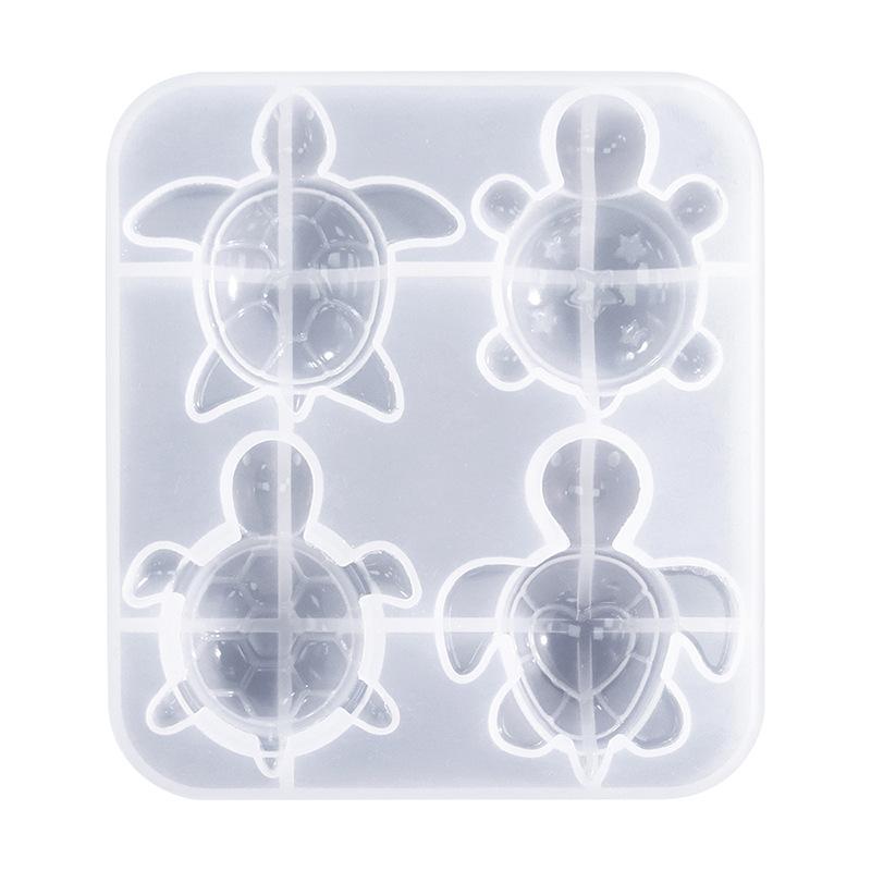 Four Turtles Plaster Silicone Molds Diy Heart Star Texture Shell Ornaments Epoxy Resin Mould Scented Animal Candle Soap Mold