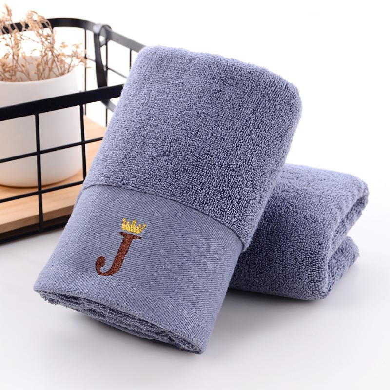 

Набор из 2 полотенец из хлопка для ванной комнаты, экологически чистые, с вышитым дизайном, декоративные, впитывающие, махровые полотенца для рук, лица, отеля, спортзала, улицы 34x74cm 2pcs