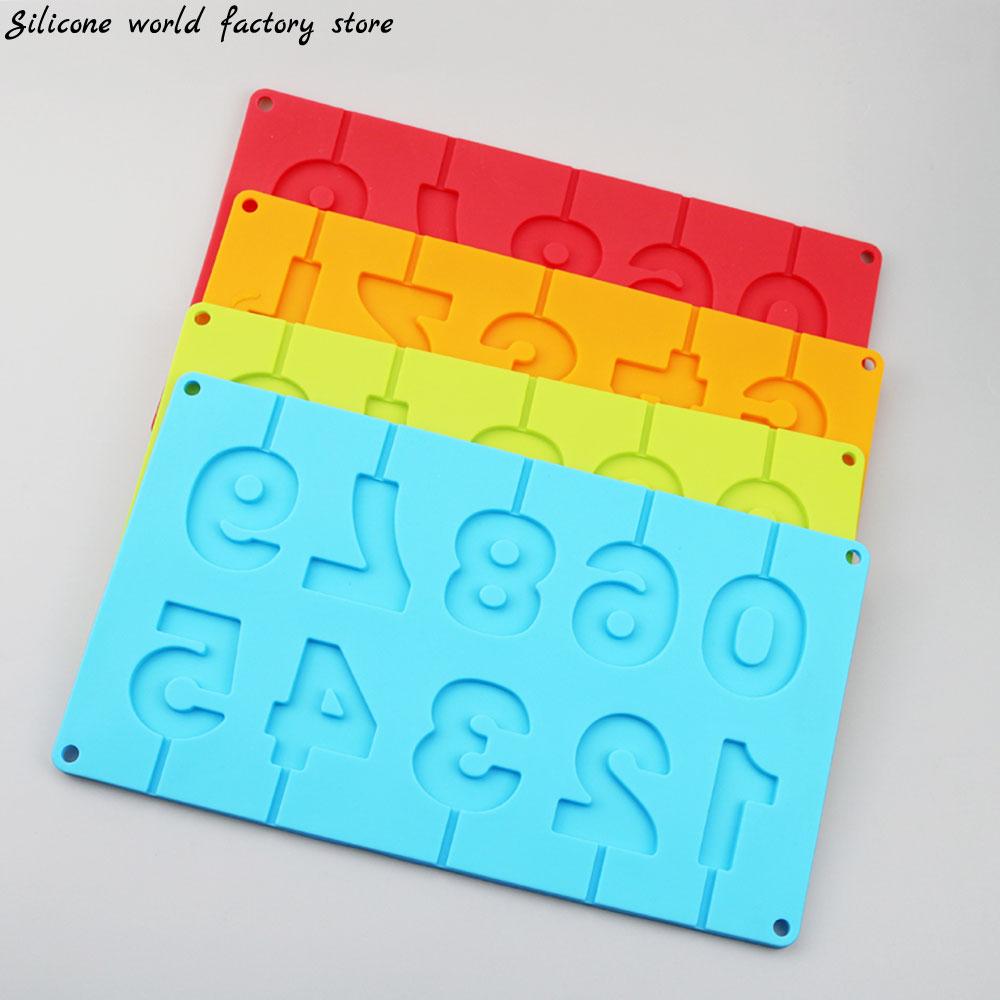 Silicone World 0-9 Silicone Numbers Mold Chocolate Mold Bake Moulds Digital Shape Fondant Cake Jelly Pastry DIY Cake Tools