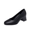 Not Tired Feet Comfortable High Heels 2025 Spring New Thick Heel French Single Shoes Women's Shallow Mouth Temperament Black Work Shoes