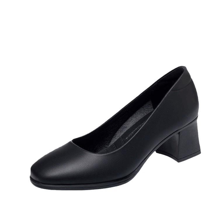 Not Tired Feet Comfortable High Heels 2025 Spring New Thick Heel French Single Shoes Women's Shallow Mouth Temperament Black Work Shoes