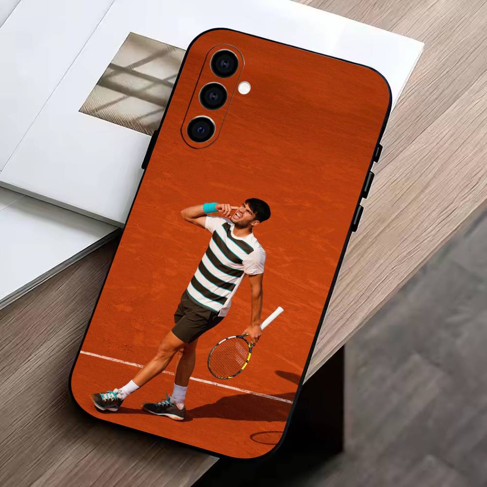tennis player-Carlos Alcaraz Phone Case Black Silicone Soft For Samsung Galaxy A73,A72,A71,A70,A53,A52,A51
