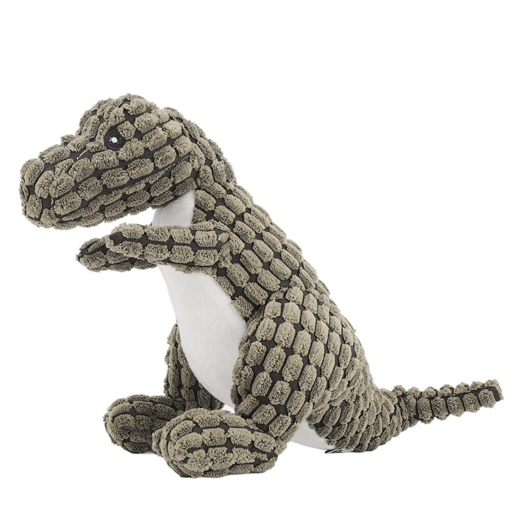 Dog Squeaky Toy Teeth Cleaning Bite Resistant Interactive Dinosaur Shape Plush Puppy Chewing Toy