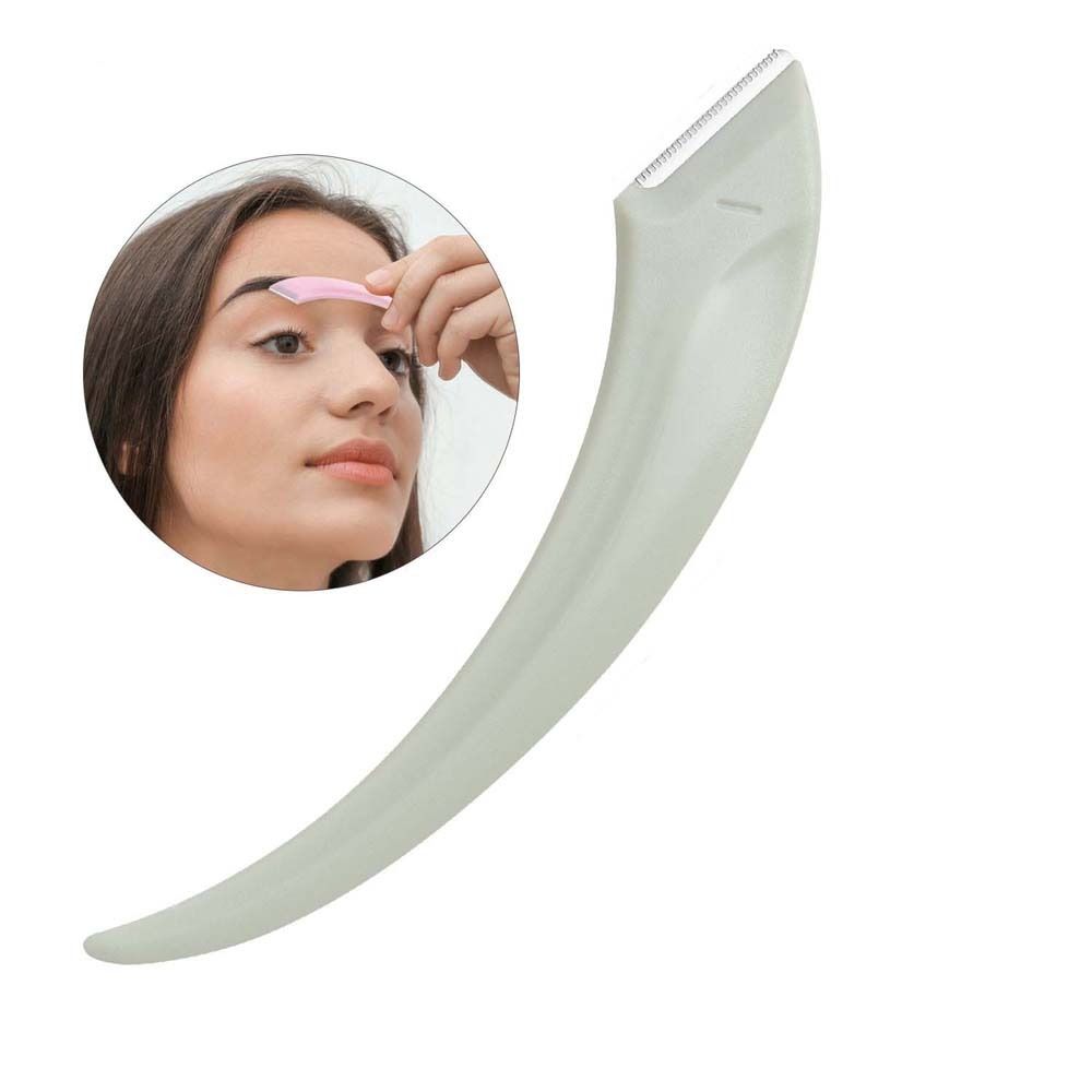 

Бритва для волос на лице, изогнутый формирователь бровей, бритва, изогнутый триммер для бровей в форме луны, женский зелёный