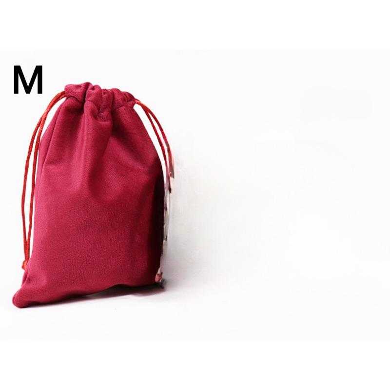 1Pc Vintage Velvet Drawstring Cosmetic Bag Solid Color Red Christmas Gift Bags Wedding Jewelry Packaging Pouches