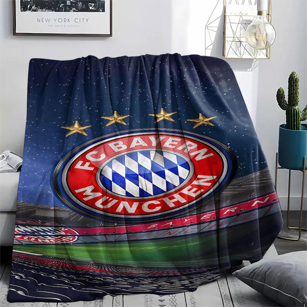 1PC FC Bayern Munich Patterned Flannel Blanket Suitable For All Seasons for Home Decor Warmth and Comfort Gifts Holiday Present