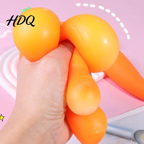 Vegetable Sensory Toy 1/2/3Pcs Simulated Carrot Squeeze Soft Stretchy Stress Relief Shape Students Office Workers Anti-anxiety Gift TPR Ball