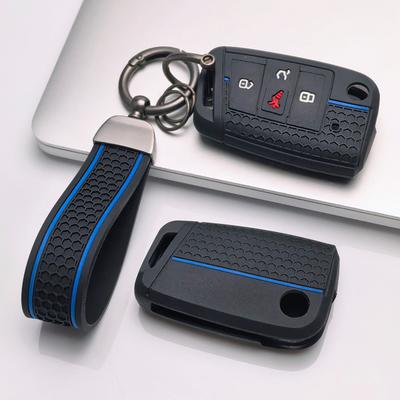 Key Cover for VW Golf Jetta Passat Tiguan GTI Sagitar MK7 GLI Magotan with Keychain Protective Accessory Key Fob Protection Replacement