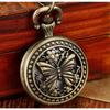 Exquisite Bronze Pocket Watch with Small Heart-shaped Spider Web Shell Watch Necklace, Small Pocket Watch, Gift Pocket Watch Pendant Pocket Watch