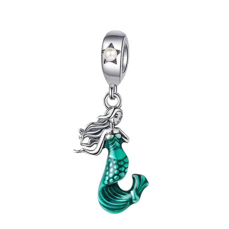 925 Sterling Silver Murano Glass Turtle Jellyfish Whale Charm Pendant for Women DIY Jewelry Bracelet Accessories