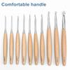 Crochet Hook Lightweight Ergonomic Design Hand Knitting Needle Smooth Wooden Crochet Needle for Handwork