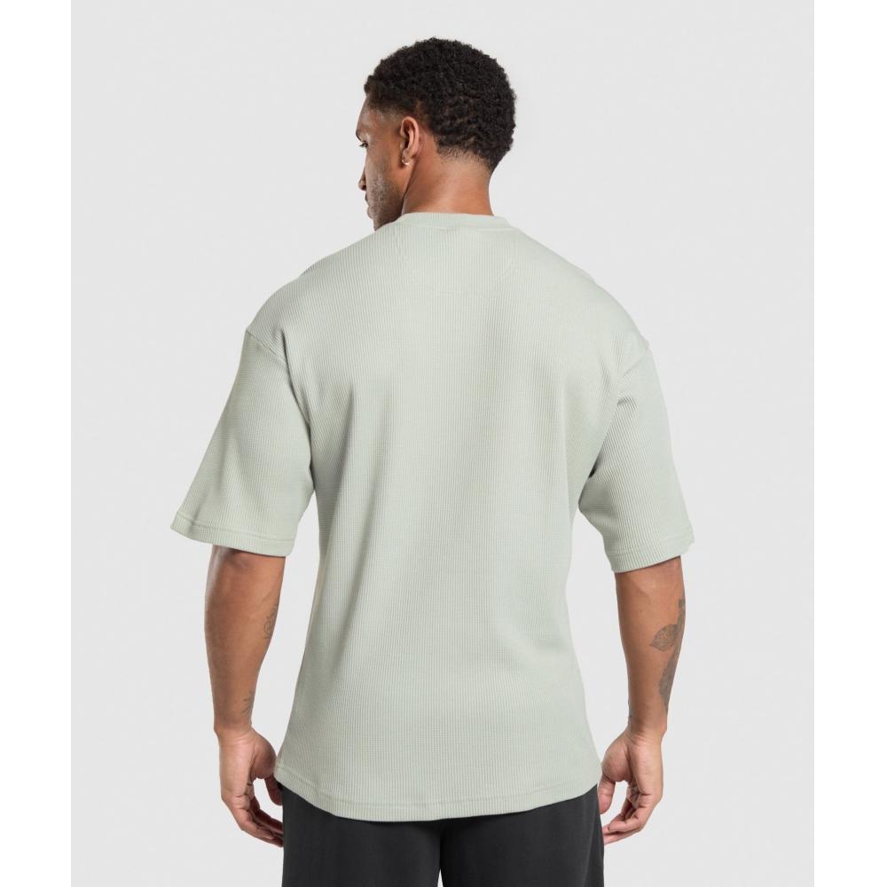 Gymshark Waffle Oversized T shirT sTone Grey A1b1r Gdhx