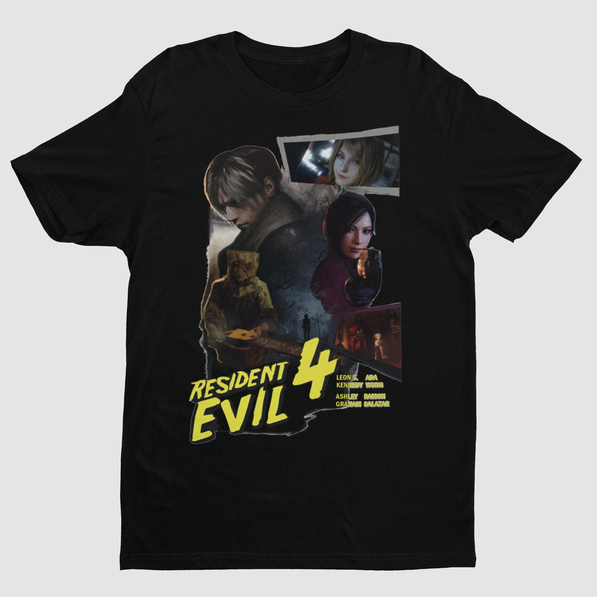 

Biohazard 4 Remake Tshirt Retro Pattern Tshirt A Fun and Interesting Printed Tshirt for Game Collectors As A Gift S