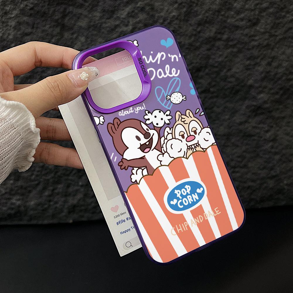 Cartoon Squirrels Chips Dales Phone Case for iPhone 17 Air 16 16e 15 14 Plus 13 12 11 Pro Max X Xs XR 8 Colorful Silver Cover