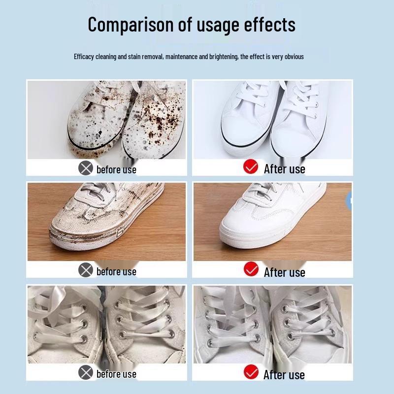 White Shoe Cleaner & Whitening Paste with Brush for Stain, Scratch, and Yellowing Removal